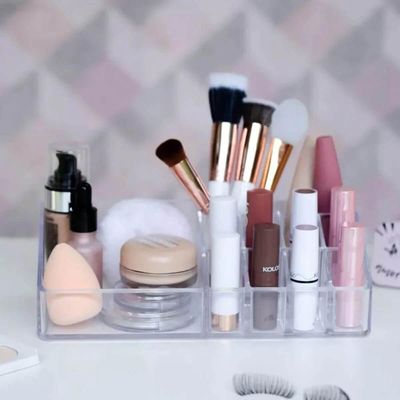 Kit Organizador de Maquiagem Acrílico e Colmeia de Gavetas G Multiuso