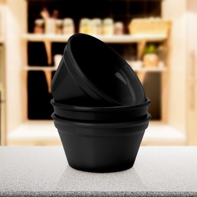 Conjunto 3 Ramequins de Silicone Cheff 150ml Preto em Silicone