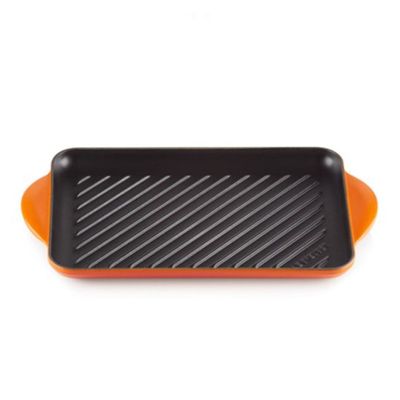 GRELHA LE CREUSET RETANGULAR 32CM TRADITIONAL Laranja