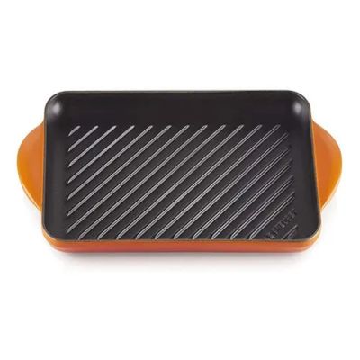 GRELHA LE CREUSET RETANGULAR 32CM TRADITIONAL Laranja