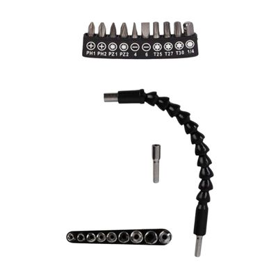 Cabo Extensor Flexível Para Parafusadeira + Bits e Soquetes