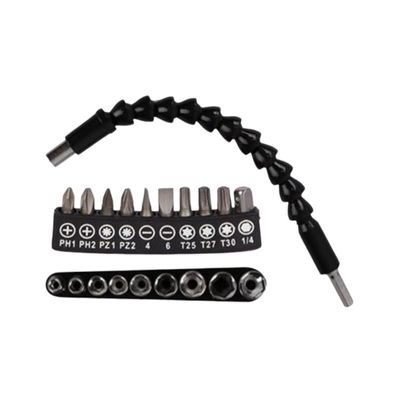 Cabo Extensor Flexível Para Parafusadeira + Bits e Soquetes