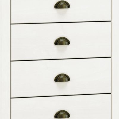 Cômoda Para Quarto Closet 8 Gavetas Madeira Maciça Mazzaro F06 Branco Freijó - Lyam Decor