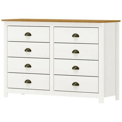 Cômoda Para Quarto Closet 8 Gavetas Madeira Maciça Mazzaro F06 Branco Freijó - Lyam Decor