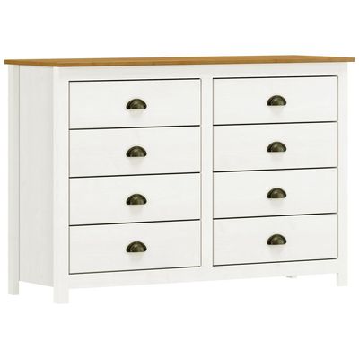 Cômoda Para Quarto Closet 8 Gavetas Madeira Maciça Mazzaro F06 Branco Freijó - Lyam Decor