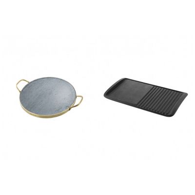 Kit Pedra para Pizza Electrolux de Pedra Sabão + Chapa Grill Electrolux de ferro fundido para Fogões a gás, elétrico e de indução Não se aplica
