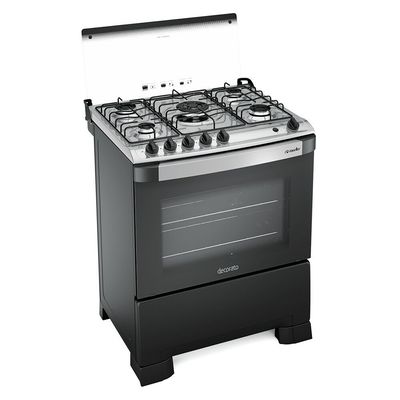 Fogão a Gás de Piso Decorato G3 5 Bocas Mueller Preto / Bivolt