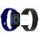 Kit 1 Smartwatch W46 S Azul + 1 Pulseira Extra Preto