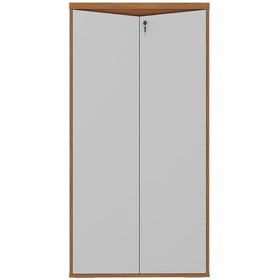Armário Para Escritório 160cm 02 Portas com Chave Unik A02 Freijó Branco - Lyam Decor