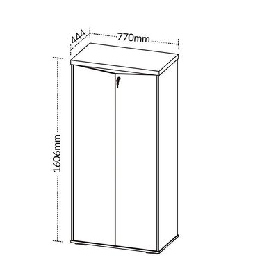 Armário Para Escritório 160cm 02 Portas com Chave Unik A02 Nogal Preto - Lyam Decor