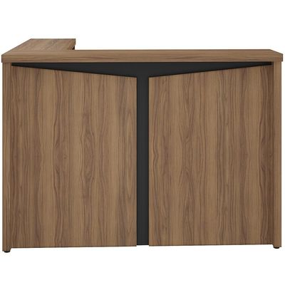Balcão de Atendimento Para Recepção em L Unik A02 Nogal Preto - Lyam Decor