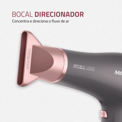 Secador de Cabelos Mondial Grafite e Rose 2000W SCN-11 220V