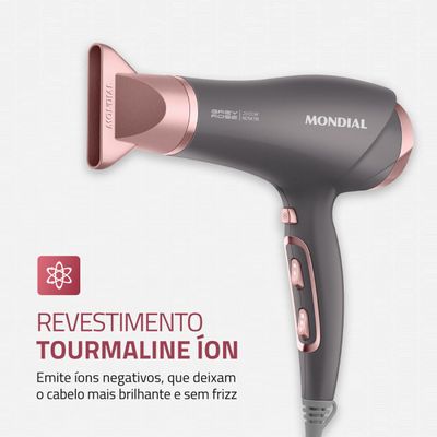 Secador de Cabelos Mondial Grafite e Rose 2000W SCN-11 220V