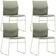 Kit 04 Cadeiras Empilhável Fixa Link F02 Base Aço Verde - Lyam Decor