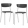 Kit 02 Cadeiras Empilhável Fixa Atom F02 Base Aço Cinza Preto - Lyam Decor