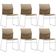 Kit 06 Cadeiras Empilhável Fixa Link F02 Base Aço Cinza Nude - Lyam Decor