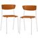 Kit 02 Cadeiras Empilhável Fixa Atom F02 Base Aço Branco Laranja - Lyam Decor