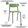 Kit 04 Cadeiras Empilhável Fixa Atom F02 Base Aço Preta Verde - Lyam Decor
