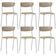 Kit 06 Cadeiras Empilhável Fixa Atom F02 Base Aço Cinza Nude - Lyam Decor