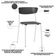 Kit 02 Cadeiras Empilhável Fixa Atom F02 Base Aço Branco Preto - Lyam Decor