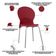 Kit 04 Cadeiras Para Sala De Jantar Cozinha Mond F02 Base Aço Cinza Vermelho - Lyam Decor