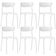 Kit 06 Cadeiras Empilhável Fixa Atom F02 Base Aço Branco - Lyam Decor
