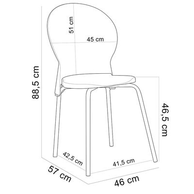 Kit 04 Cadeiras Para Sala De Jantar Cozinha Mond F02 Base Aço Cinza Preto - Lyam Decor
