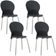 Kit 04 Cadeiras Para Sala De Jantar Cozinha Mond F02 Base Aço Cinza Preto - Lyam Decor