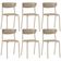 Kit 06 Cadeiras Empilhável Fixa Atom F02 Base Aço Nude - Lyam Decor
