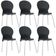 Kit 06 Cadeiras Para Sala De Jantar Cozinha Mond F02 Base Aço Branco Preto - Lyam Decor