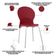 Kit 04 Cadeiras Para Sala De Jantar Cozinha Mond F02 Base Aço Branco Vermelho - Lyam Decor