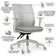 Cadeira de Escritório Giratória Diretor Flow F02 Base Cinza Crepe Cinza - Lyam Decor