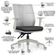 Cadeira de Escritório Giratória Diretor Flow F02 Base Cinza Sintético Preto - Lyam Decor