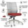 Cadeira de Escritório Giratória Diretor Flow F02 Base Cinza Sintético Vermelho - Lyam Decor