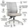 Cadeira de Escritório Giratória Diretor Flow F02 Base Cinza Linho Bege Claro - Lyam Decor