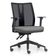 Cadeira de Escritório Giratória Diretor Flow F02 Base Preta Linho Cinza Escuro - Lyam Decor