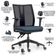 Cadeira de Escritório Giratória Diretor Flow F02 Base Preta Sintético Azul - Lyam Decor