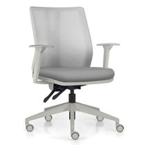 Kit 2 Cadeiras de Escritório Giratória Diretor Flow F02 Base Cinza Sintético Cinza - Lyam Decor