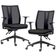 Kit 2 Cadeiras de Escritório Giratória Diretor Flow F02 Base Preta Crepe Preto - Lyam Decor