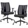 Kit 2 Cadeiras de Escritório Giratória Diretor Flow F02 Base Preta Sintético Preto - Lyam Decor