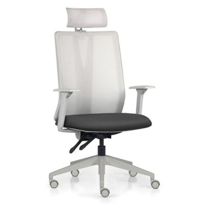 Kit 2 Cadeiras Escritório Giratória Presidente Flow F02 Base Cinza Sintético Preto - Lyam Decor