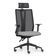 Kit 2 Cadeiras Escritório Giratória Presidente Flow F02 Base Preta Crepe Cinza - Lyam Decor