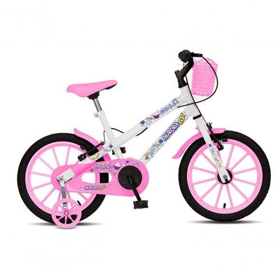Bicicleta Aurora Fest Aro 16 Freios V-brake Rodas de Apoio Branca