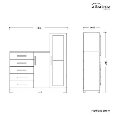 Cômoda New Master Branco - Albatroz Móveis