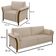 Kit Sofá Living 3 Lugares E Poltrona 102cm Pés Madeira Roya M22 Linho Cru - Mpozenato