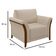 Kit Sofá Living 3 Lugares E Poltrona 102cm Pés Madeira Roya M22 Linho Cru - Mpozenato