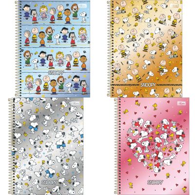 CADERNO CAPA DURA UNIVERSITÁRIO SNOOPY CORE 10M 160F TILIBRA