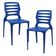 Kit 02 Cadeiras Para Cozinha Área Gourmet Jardim Empilhável Larsen P03 Azul - Lyam Decor