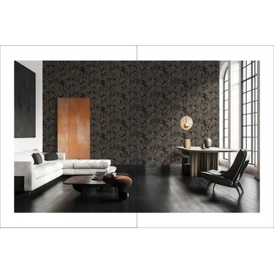 Papel de Parede Brut Geométrico Texturizado Preto BT2021401
