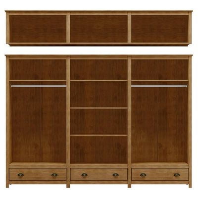 Guarda Roupa Casal 12 Portas Com Espelho e Maleiro Mazzaro F06 Freijó - Lyam Decor